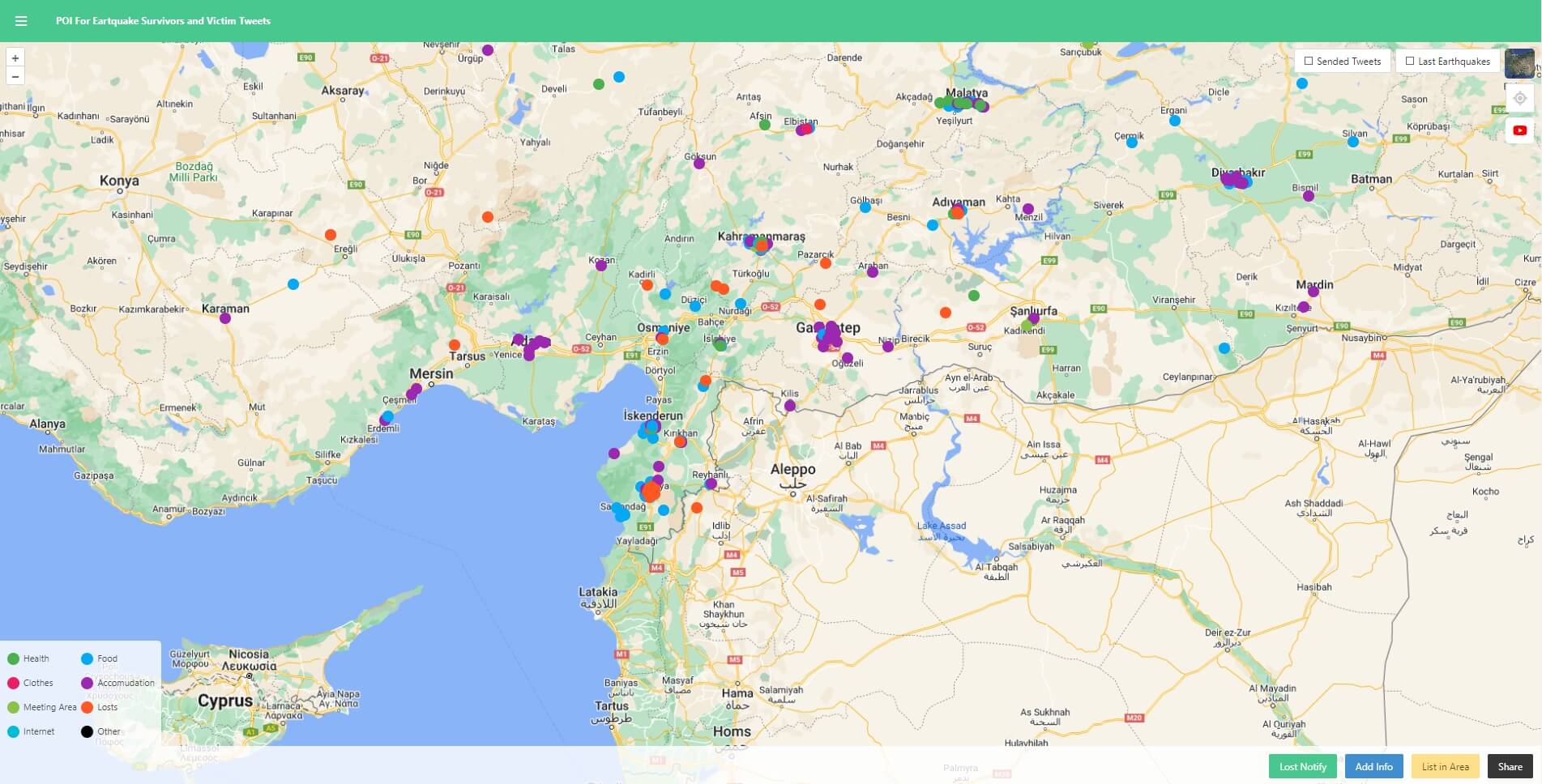 POI Data for Earthquake Survivors